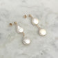 Dangle Coin Pearl Studs