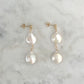 Dangle Coin Pearl Studs