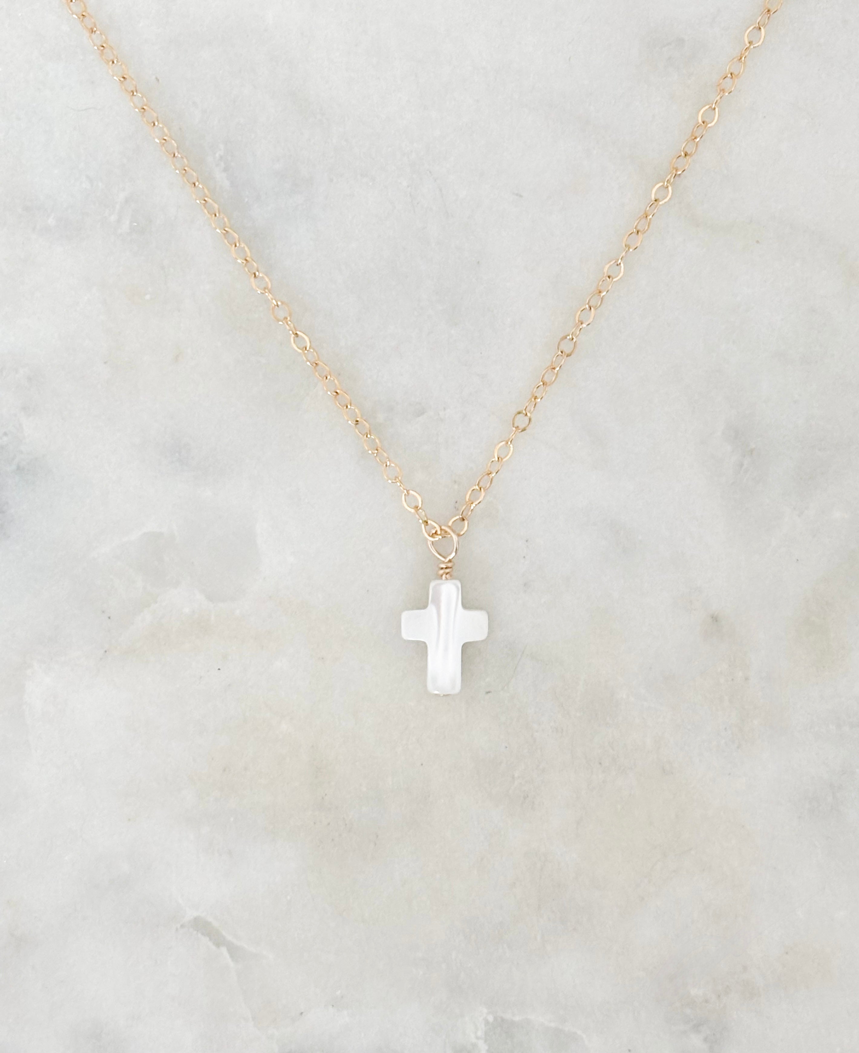 Pearl Cross Necklace – Twenty Seven Jewelry Co.